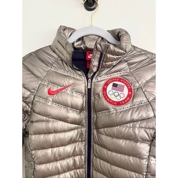 Nike Team USA Olympic Aeroloft Summit 800 Down Puffer Jacket Silver Womens Small - Picture 3 of 7